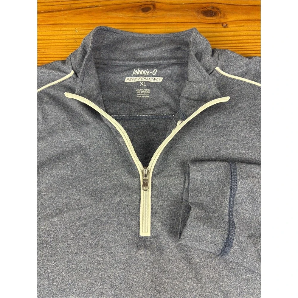 Johnnie O Prep Performance Mens XL Blue Heathered Quarter Zip Golf Casual